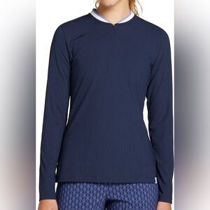 NWT: Lady Hagen Lady Rib Trim Long sleeve Golf 1/4 Zip Top Shirt, Size XL